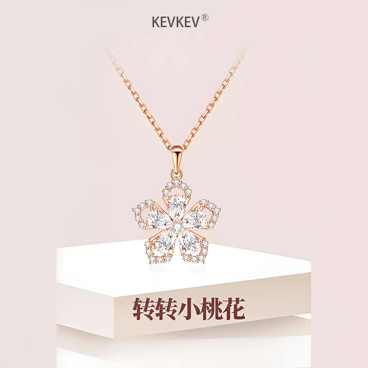 坠链均925银 转转桃花纯银项链女轻奢小众锁骨链七夕情人节送女友