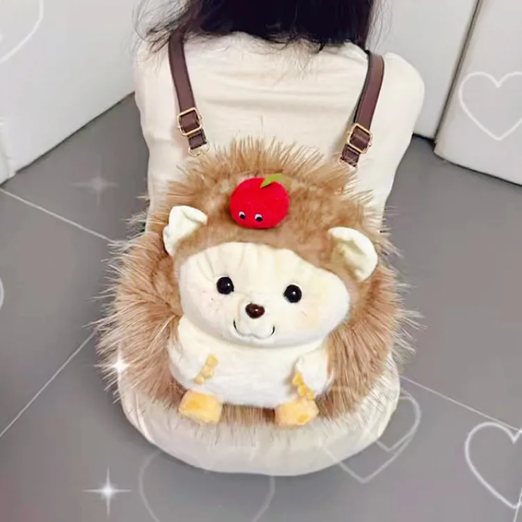 【送礼好物】仿真刺猬玩偶背包娃娃毛绒小公仔玩具可爱女生生日礼物