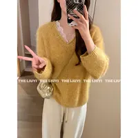 【LIUYI】枫糖毛衣～全羊毛拉毛v领针织氛围感毛衣59074
