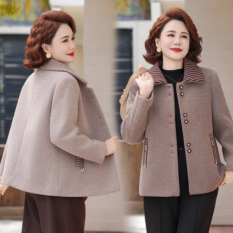 2025秋冬新款妈妈时尚保暖大衣水貂绒外套中年女装aa6938