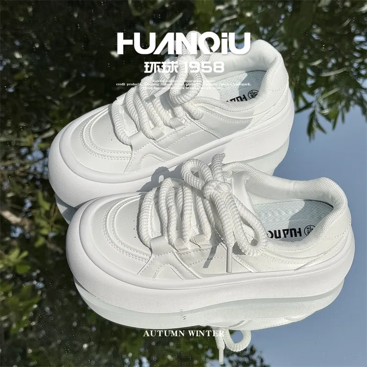 HUANQIU/环球简约小白鞋女2025新款板鞋时尚百搭学生运动休闲女鞋