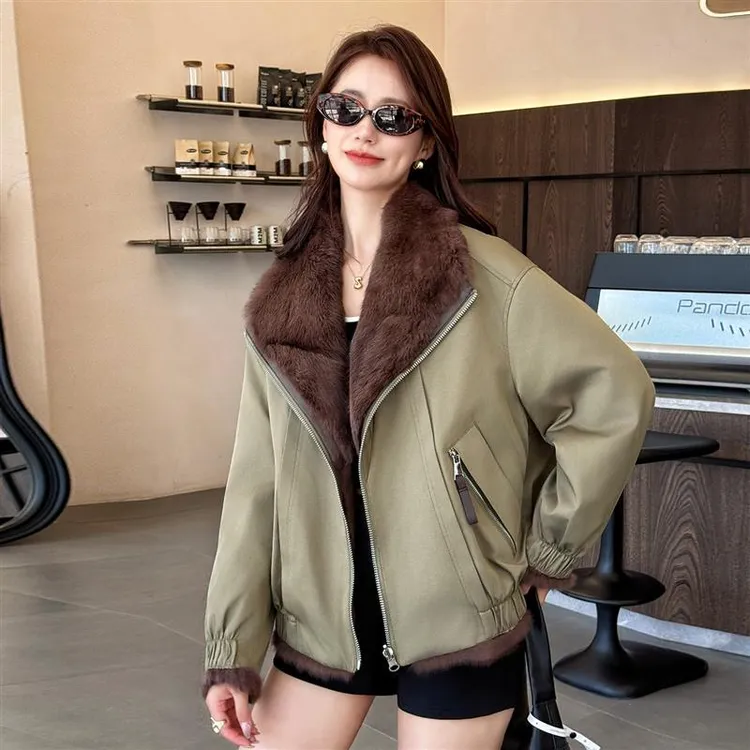 Blue的分子式/原版设计/轻熟风-秋冬加绒保暖时尚气质休闲外套女