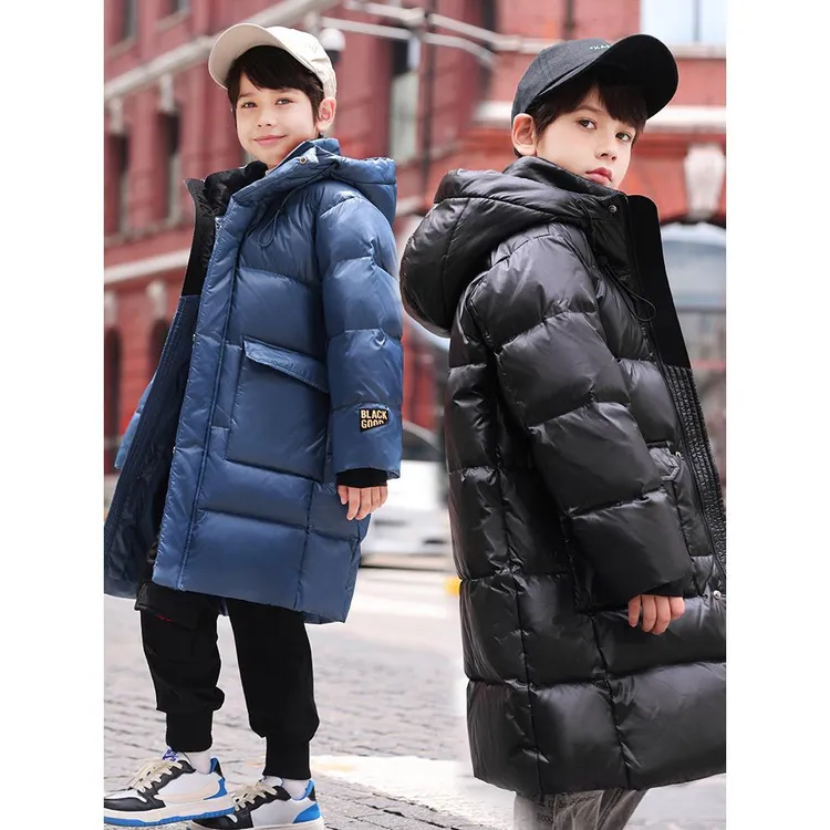 【断码】儿童黑金羽绒服男童中长款2025新款男孩中大