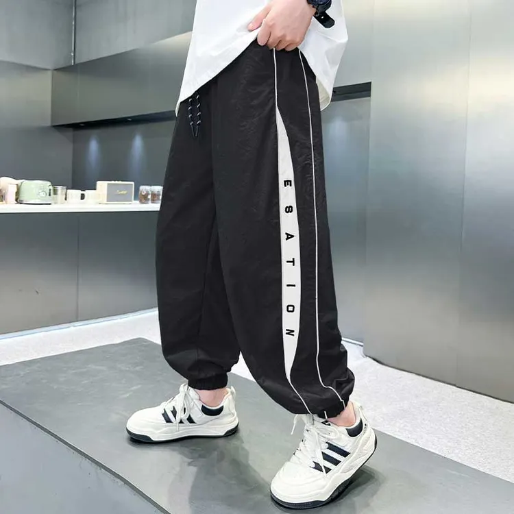 男童裤子夏装2025新款儿童夏款防蚊裤中大童男孩夏款休闲运动裤潮