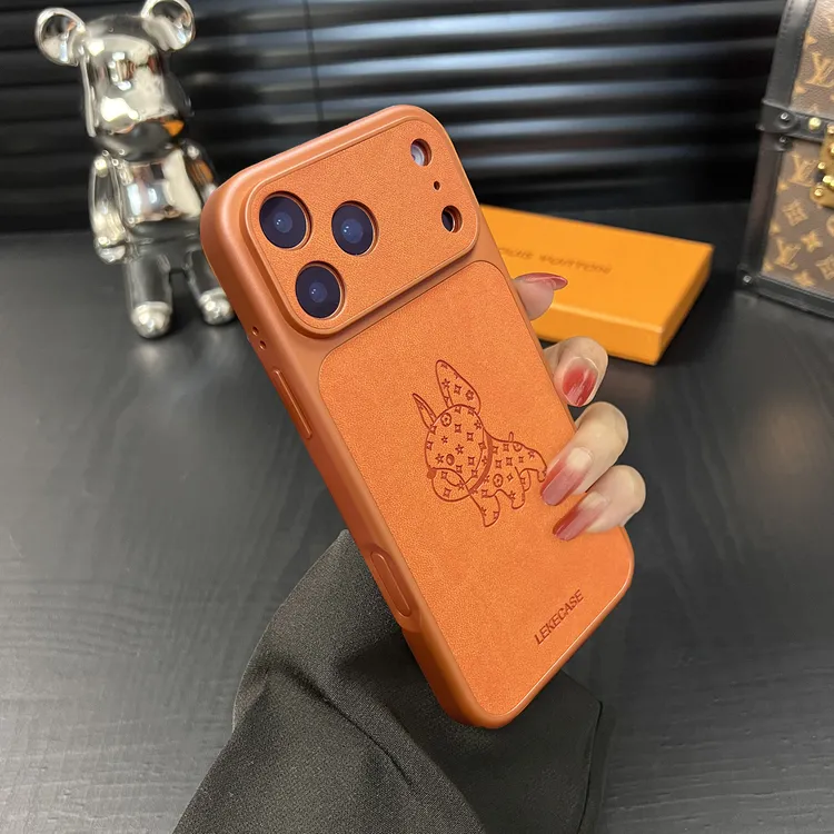 秒变17pm橙色适用苹果17promax手机壳iphone16防摔15皮质14法斗13