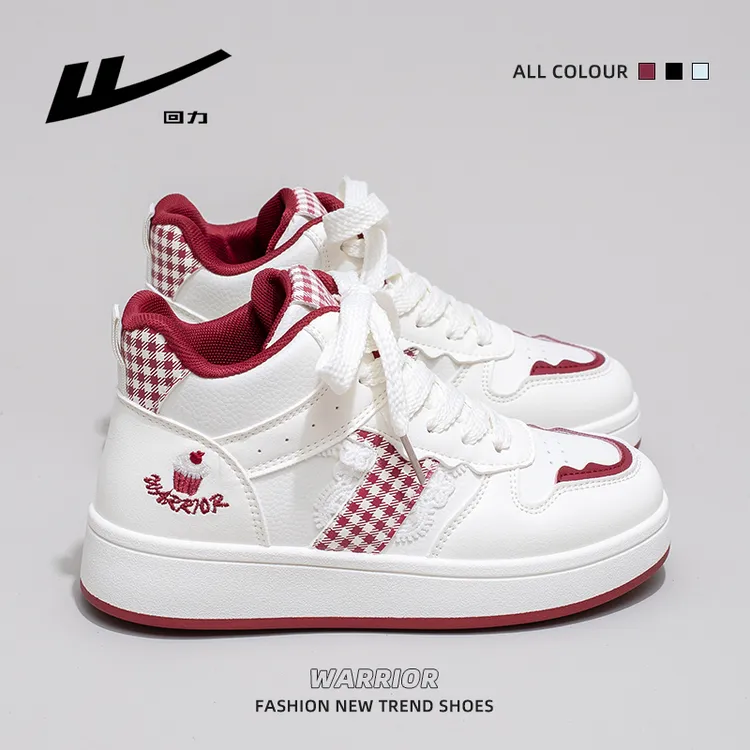 回力女鞋高帮板鞋2025新款冬季厚底小白鞋小众百搭学生运动休闲鞋