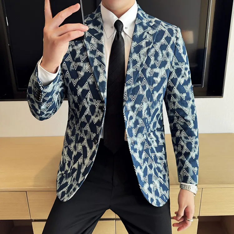 现货欧洲站修身休闲高档西服外套男士秋季新品潮流2025爆款小西装