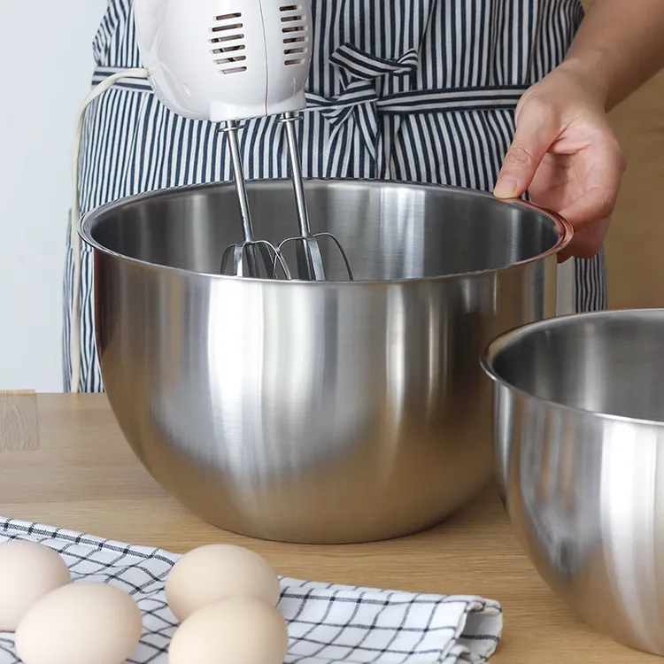 加厚304不锈钢打蛋盆家用沙拉盆加深防溅料理盆搅拌盆烘培工具
