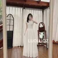 【现货】LUOLUOZ【斐济岛】法式绝美奶fufu修身显身材收腰连衣裙DL241