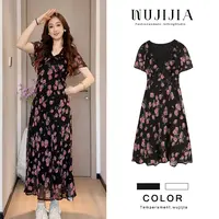 五季家周周-大码女装夏季收腰显瘦碎花花色长/短款连衣裙ZL108710