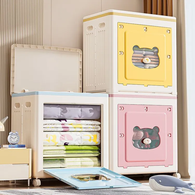 小麓班可折叠被子收纳柜收纳箱家用大容量玩具整理箱翻盖储物箱