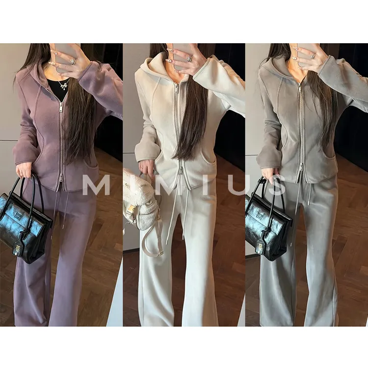 【mimius】P 双面奥粒绒修身塑形卫衣外套+阔腿裤套装 汉服 G12014