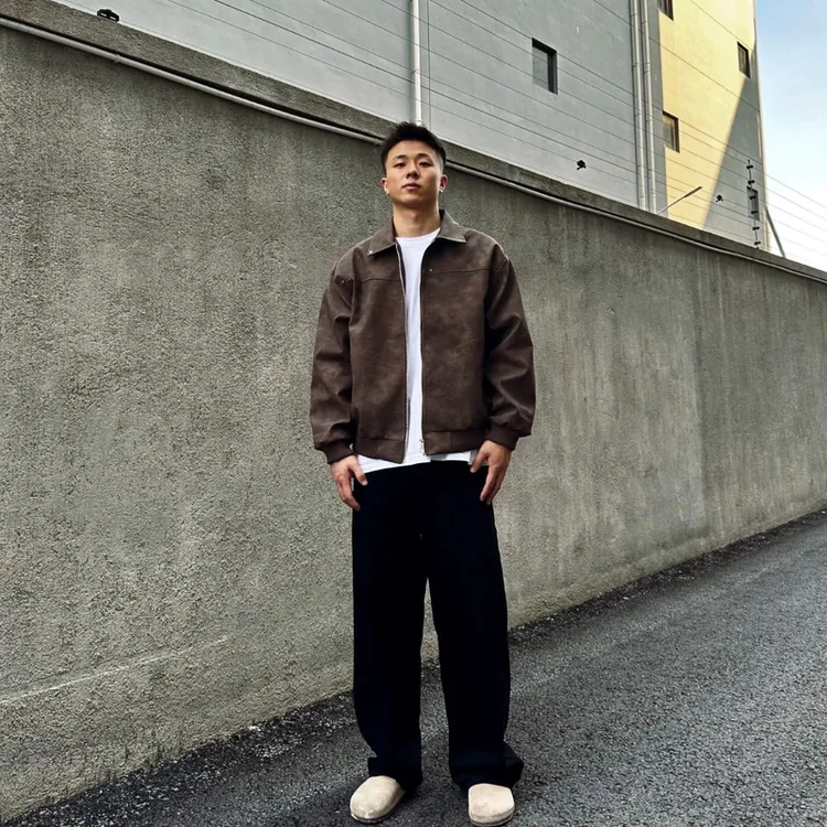 美式复古铆钉夹克2025春秋做旧皮衣外套男cleanfit上衣休闲男外套