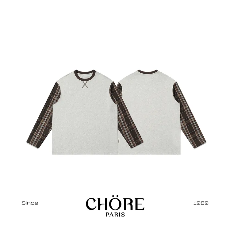 【条纹拼接T恤长袖女】CX511B5019新款休闲宽松韩系舒适日常百搭款