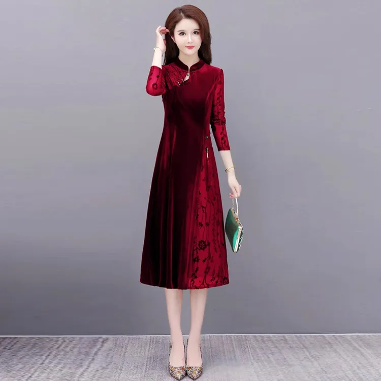 B656新中式国风连衣裙2025新款女夏季气质贵夫人高端日常改良旗袍