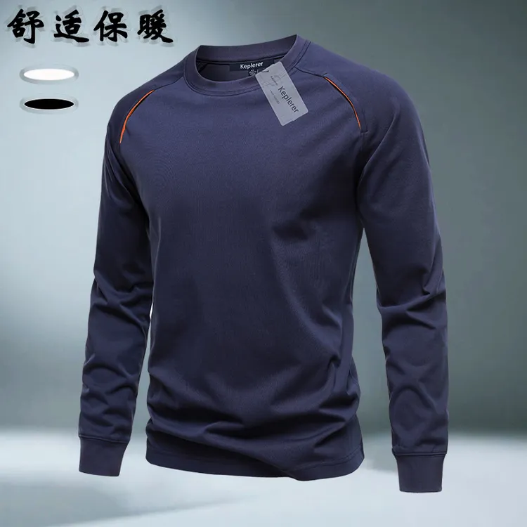 春秋冬季高端纯棉纯色圆领卫衣重磅爆款舒适保暖套头休闲长袖t恤