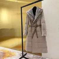 S·Y·C【LP高定系列】手工编织水貂90白鹅绒大衣外套女ERF2431