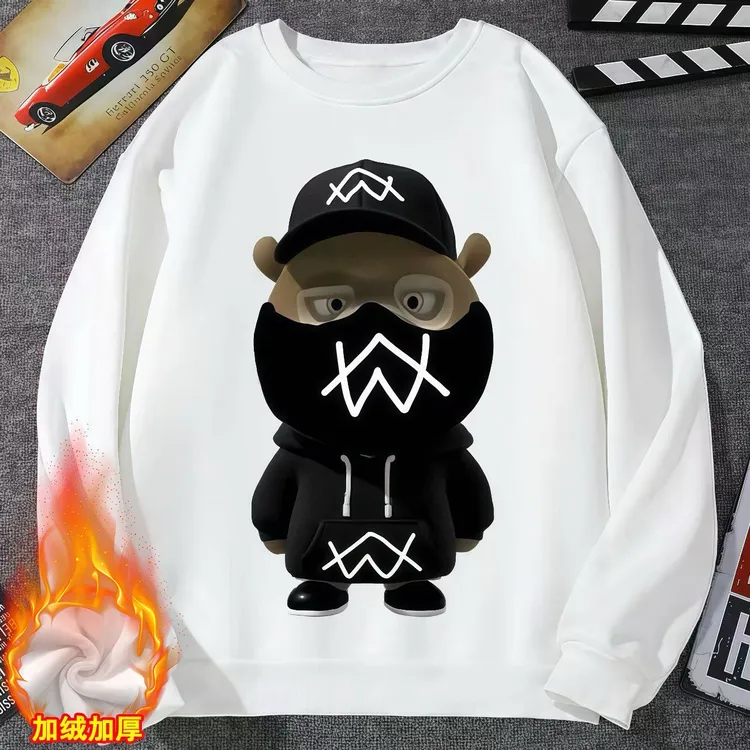 嘉豪穿搭表情包卫衣儿童加绒艾伦沃克WA猎奇抽象嘉豪嘉欣学生衣服