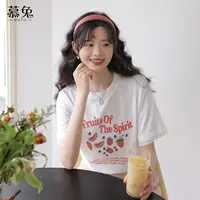慕兔甜美蕾丝花边白色短袖t恤女2025夏季新款小个子宽松印花上衣