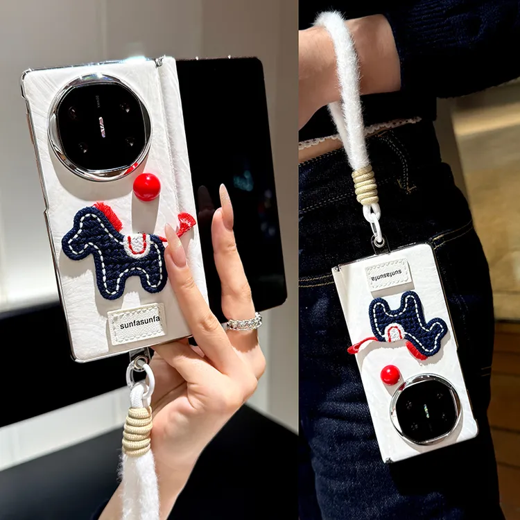 马年适用华为matex5手机壳新款mateX7折叠屏中轴x6典藏版x3挂绳女