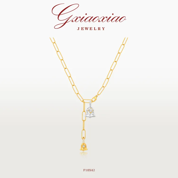 G XIAOXIAO 时尚气质高级百搭圣诞礼物铃铛项链 F18X42