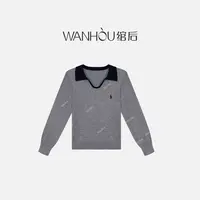 【C3752】绾后-秋季新品女式翻领卫衣宽松polo领百搭女装SS