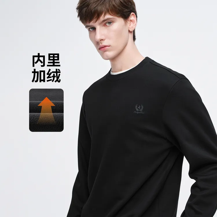 [加绒舒适]navigare小帆船运动风圆领卫衣男长袖T恤1135805309