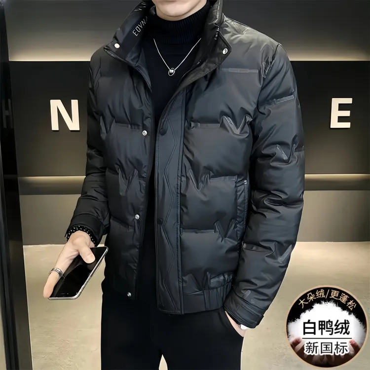 男士羽绒服短款时尚休闲潮流青年保暖立领冬季帅气2025最新款