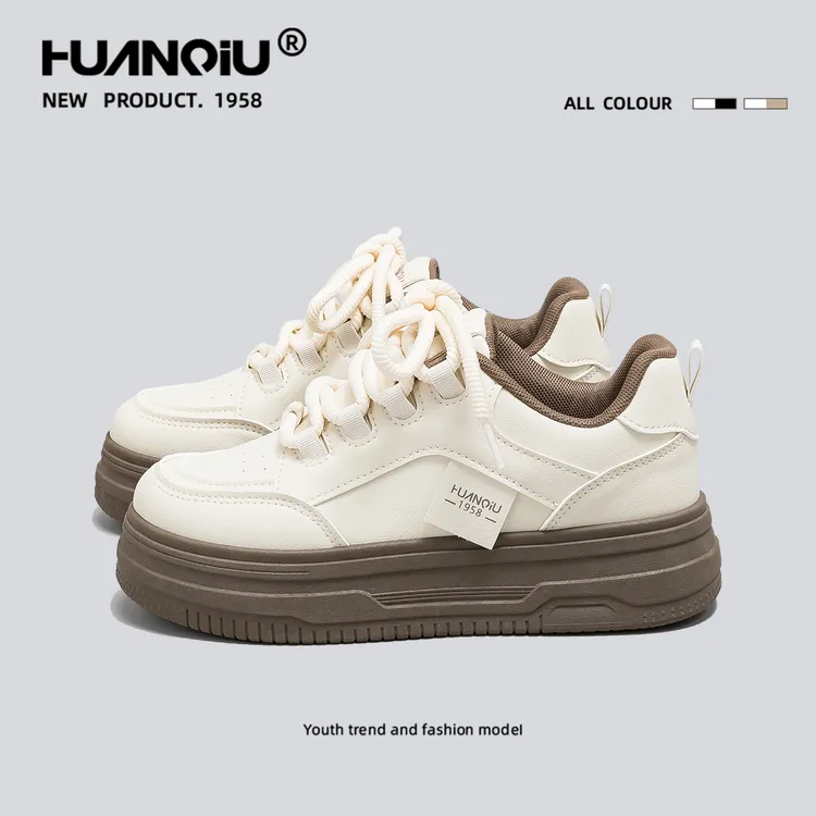 环球美拉德韩系网红时尚小白鞋女2025新款时尚增高学生板鞋HC1858