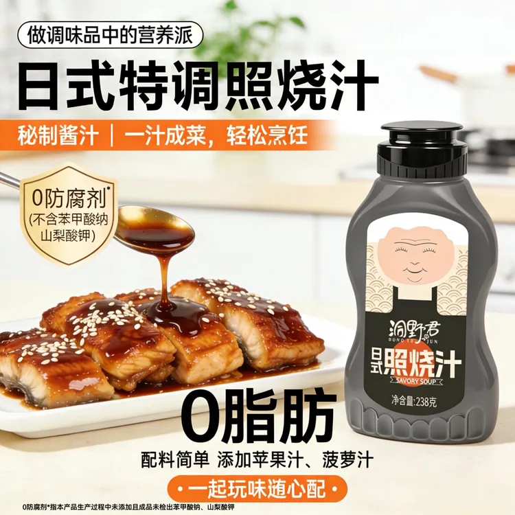 洞野君日式照烧汁家用0防腐照烧鸡排低脂沙拉百搭酱汁烧烤肉蘸料