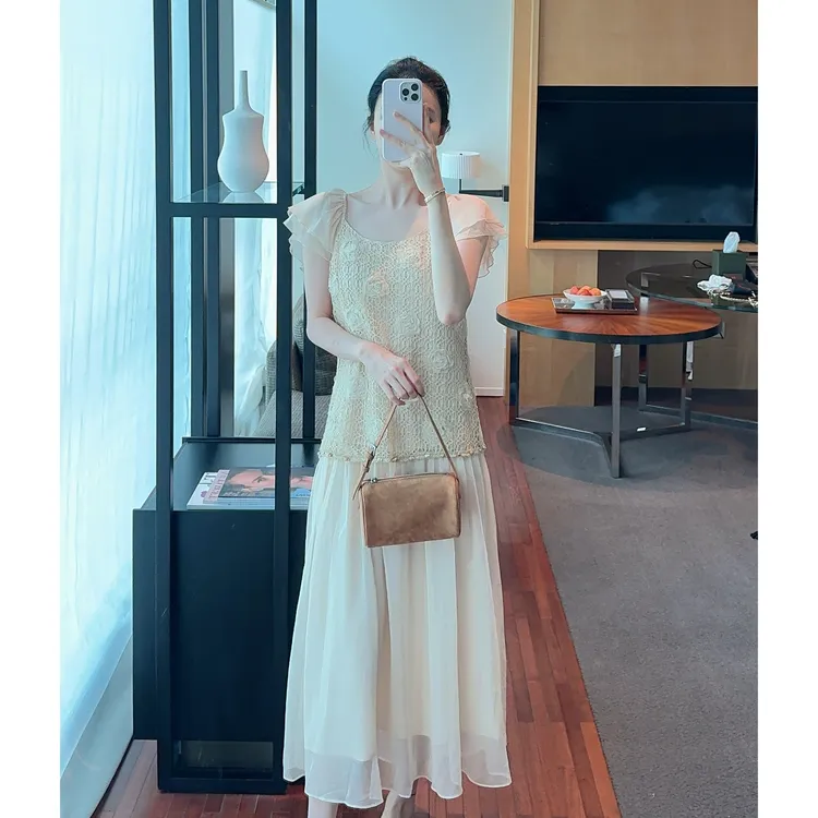 Zwinnie/詹维尼【奶油杏 玫瑰钩花裙】连衣裙 GYT202558