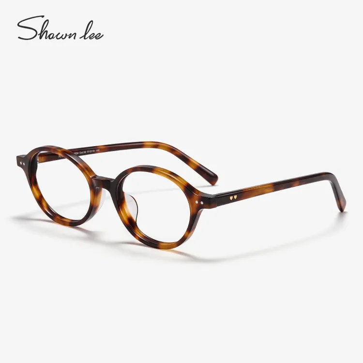 Shawnlee书呆子板材椭圆亮黑框猫眼镜框时尚装饰近视镜架小框女