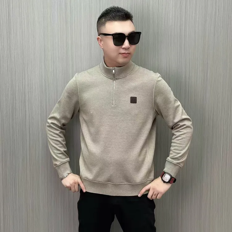 【68028】秋冬新款 男士立领 半拉链卫衣 简约时尚百搭 老钱风