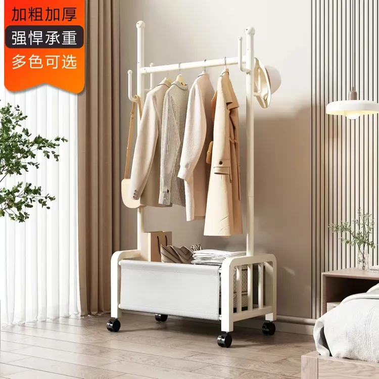 挂衣架简易单杆可收纳可移动衣服架简易衣帽架挂衣架家用卧室用