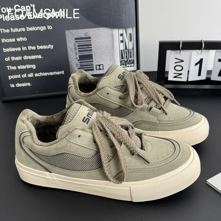 Foamsmile|  冬季加绒干净男鞋潮学生休闲运动潮流小众板鞋潮