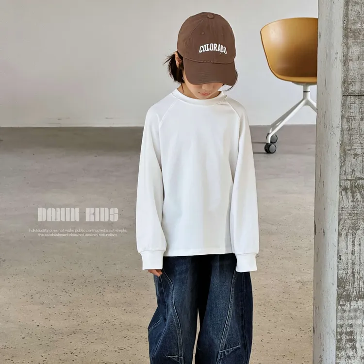 嗒囜【叫板卫衣】 密丝绒软糯厚实儿童秋季宽松圆领卫衣长袖白色T恤