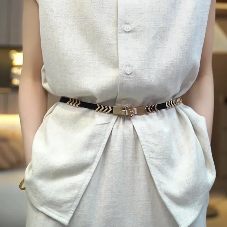 松紧腰带简约百搭韩版收腰弹力女细装饰小皮带配饰品腰链7224