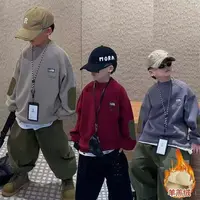 200361童装男童加绒卫衣2025秋冬新款儿童潮酷帅气时尚加绒卫衣潮