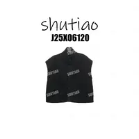 【SHUTIAO】2025冬季：小众设计款混纺绵羊毛黑色马甲J25X06120