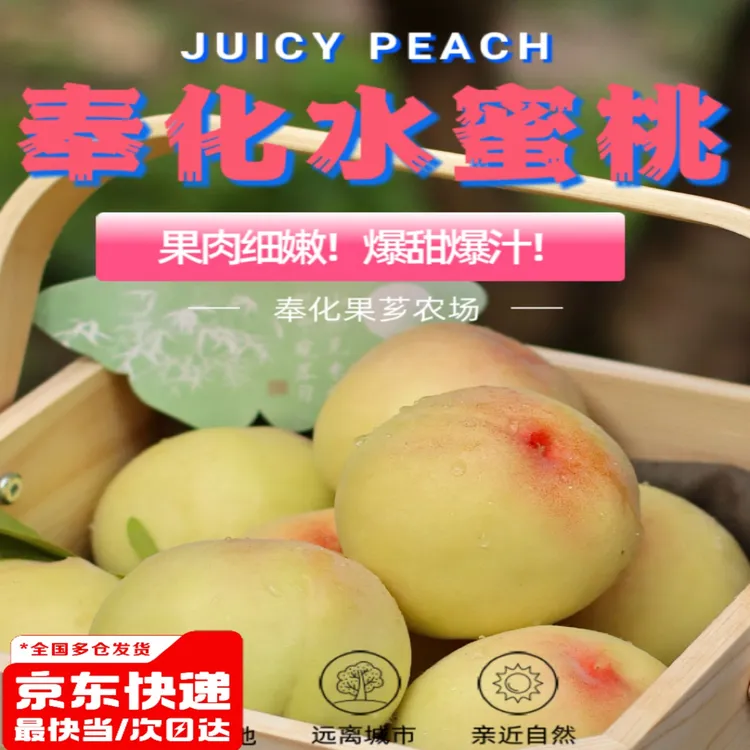 单果3两以上正宗奉化湖景玉露良方水蜜桃当天现摘发货脆软甜多汁
