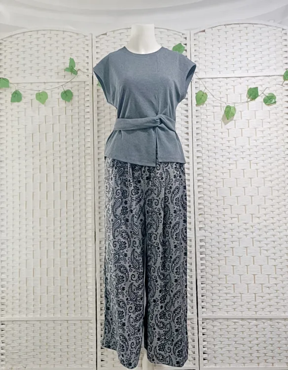 现代简约圆领款两件套佩斯文花纹符号2025年新款减法美学典型风格