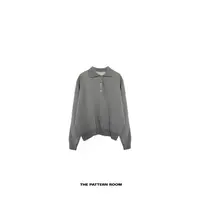 The pattern room｜深度时髦暖格雷POLO领柔织上衣