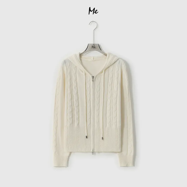 ME【麦穗小蛮腰】美利奴绵羊毛混纺超柔复古绞花时尚毛衣MESA3243