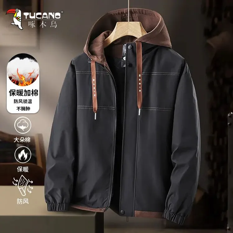 TUCANO/啄木鳥外套男士秋冬季夹棉加厚款保暖宽松男生港风夹克