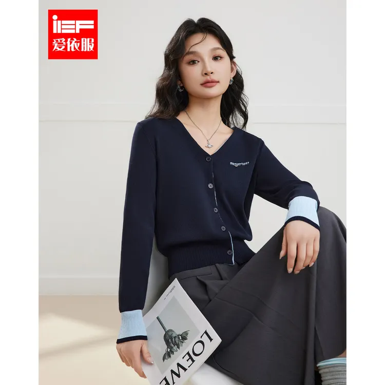 IEF/爱依服2025春季新款韩版时尚小众设计感通勤气质百搭毛织外套