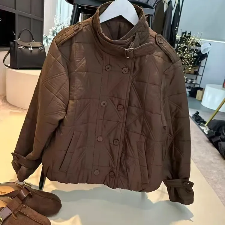 韩版常规短款休闲短外套ins秋冬棉服女秋冬季短款外套