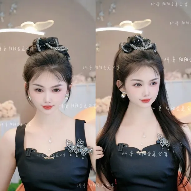 【东方之珠麦浪】高级感AB蝴蝶结显气质新款抓夹发饰网红法式发夹