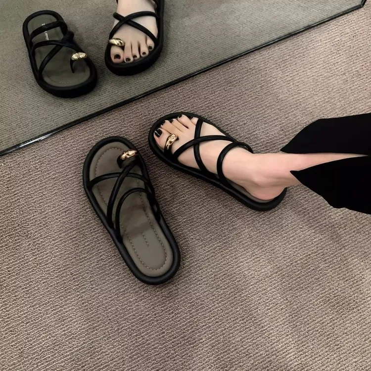 爆款外穿网红百搭沙滩2025年夏季新款轻便凉拖鞋时尚罗马凉鞋拖鞋