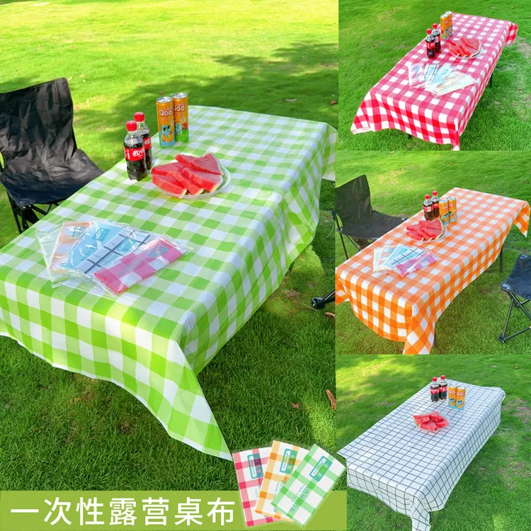 露营一次性桌布户外野餐垫折叠推车郊游餐布蛋卷桌摆摊长方形台布