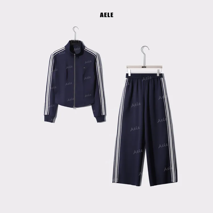 AELE秋冬休闲百搭条纹时尚活力运动套装 外套+裤子 D853 2606 AD